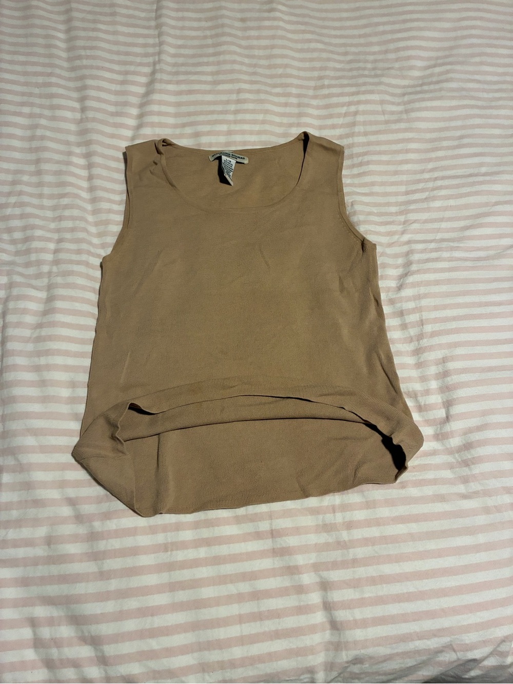 Stephanie Rogers Knit Scoop Neck Tank — Taupe Brown